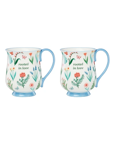 Oneida First Blooms Mugs, Set of 2