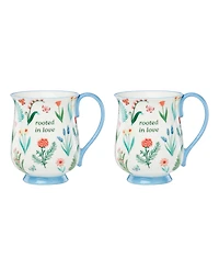 Oneida First Blooms Mugs, Set of 2