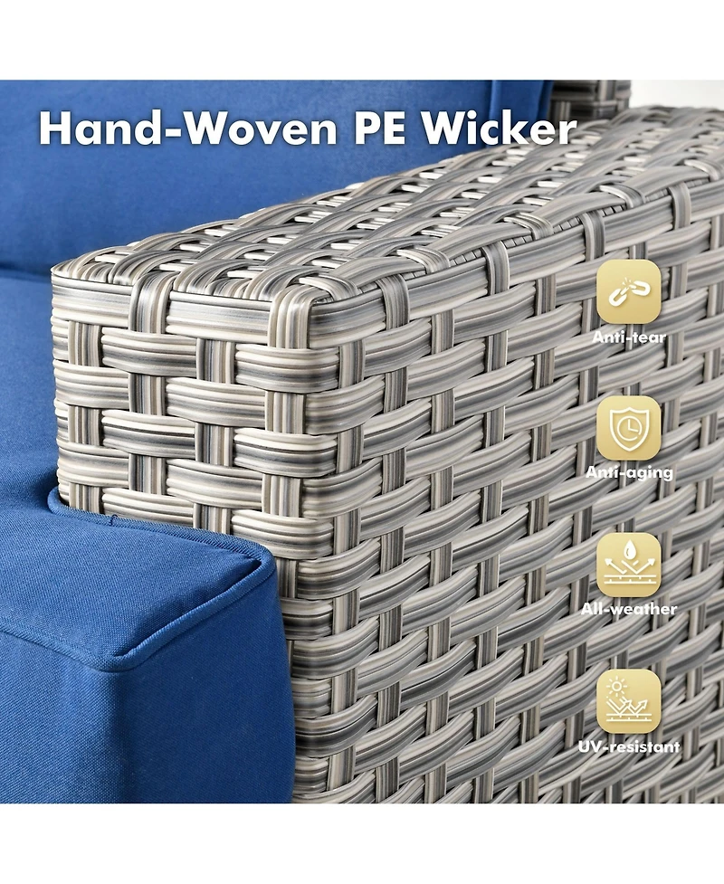 Xizzi 9 Pieces Wicker Outdoor Patio Furniture Set,Rattan Modular Sectional Sofa,Outside Swivel Rocking Chairs Coversation Set with Side Table