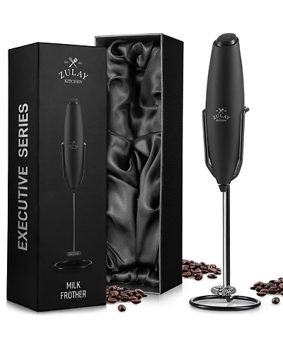 Handheld Milk Frother Stainless Steel Single Whisk with Stand