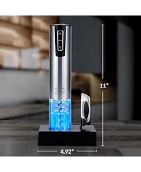 Electric Wine Opener With Charging Base and Foil Cutter - Stainless Steel Automatic Wine Bottle Opener