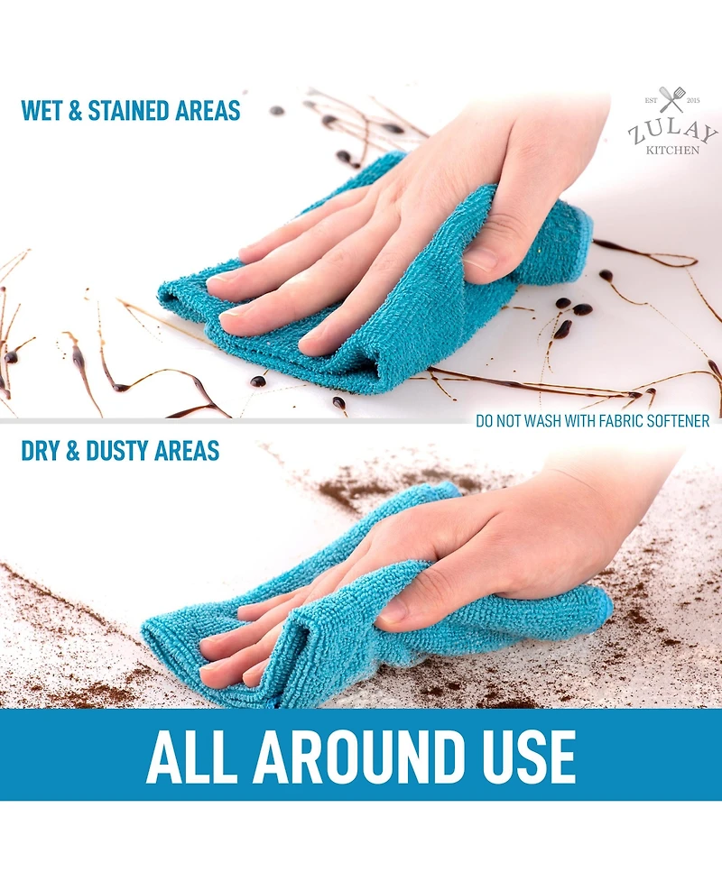 12 Pack Highly Absorbent Microfiber Cleaning Cloths