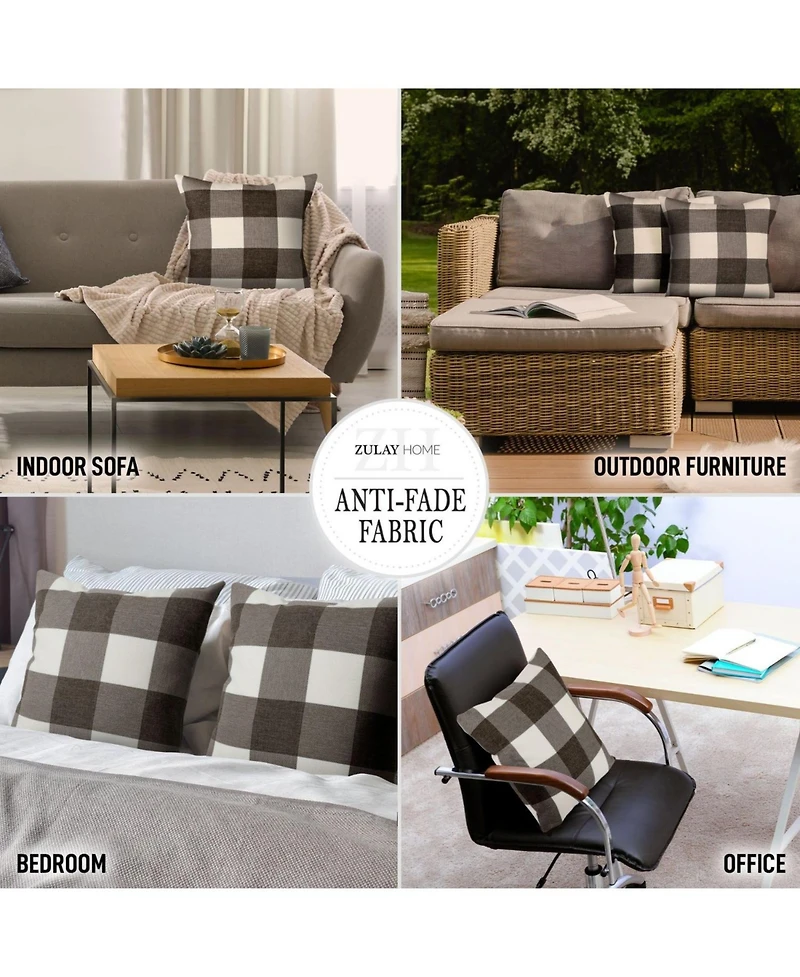 2 Pack Buffalo Plaid Throw Pillow Outdoor & Indoor Covers 16x16 inches