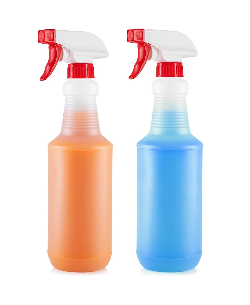 Leakproof Cleaning Spray Bottle with Adjustable Nozzle & Spring-loaded Trigger (2 Pack 16oz)