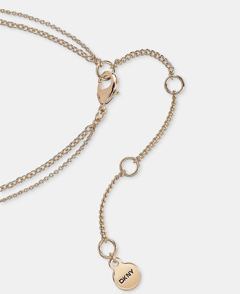 Dkny Jet Two Row Cabachon Pendant Necklace