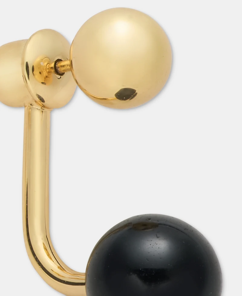 Dkny Gold-Tone Statement Jet Beaded Floater Earrings