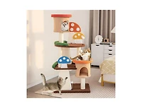 Aostirmotor 4-in-1 Cat Tree with 2 Condos & Platforms for Indoor Cats