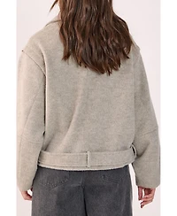 Nasty Gal Women's Oversized Brushed Belted Biker Jacket