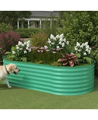 gaomon 6x3x2 ft Galvanized Metal Raised Garden Bed, 24" Tall Planter Box, Rust-Resistant Outdoor Garden, Patio & Balcony