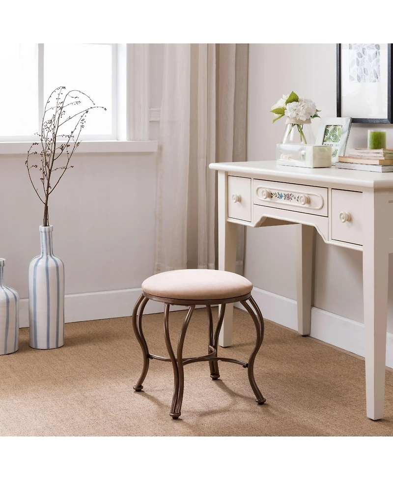 Kings Brand Furniture Vanity Stool with Finish and Charming Traditional Look