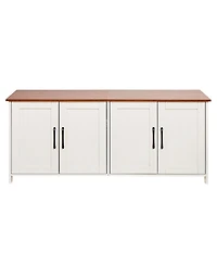 Aostirmotor 47.2" Hidden Litter Box Cabinet with 4 Doors & 2 Entries