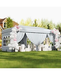 Mecaleft Pop-Up Canopy Tent with 6 Sidewalls, Instant Setup