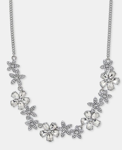 Givenchy Crystal Flower Statement Necklace, 16" + 3" extender