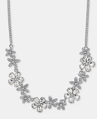 Givenchy Crystal Flower Statement Necklace, 16" + 3" extender