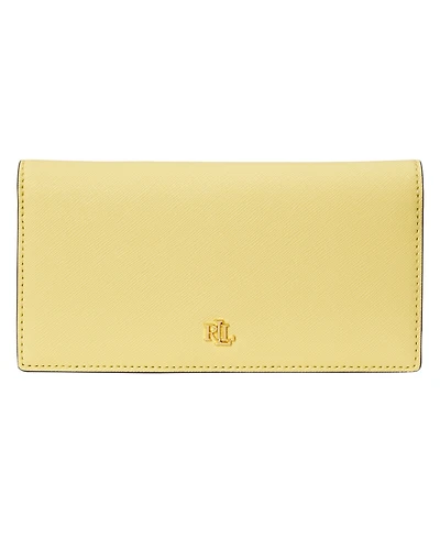 Lauren Ralph Lauren Crosshatch Leather Slim Snapped-Closure Wallet