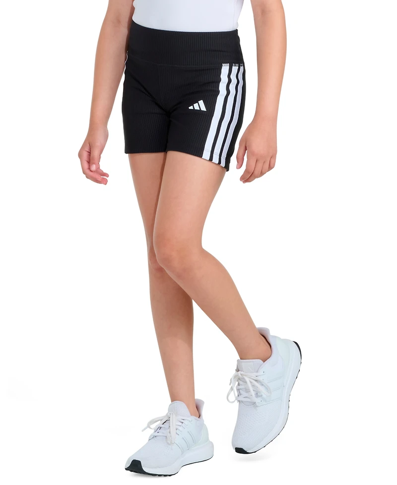 adidas Girls' 8-16 Detached Waistband Rib Bike Shorts