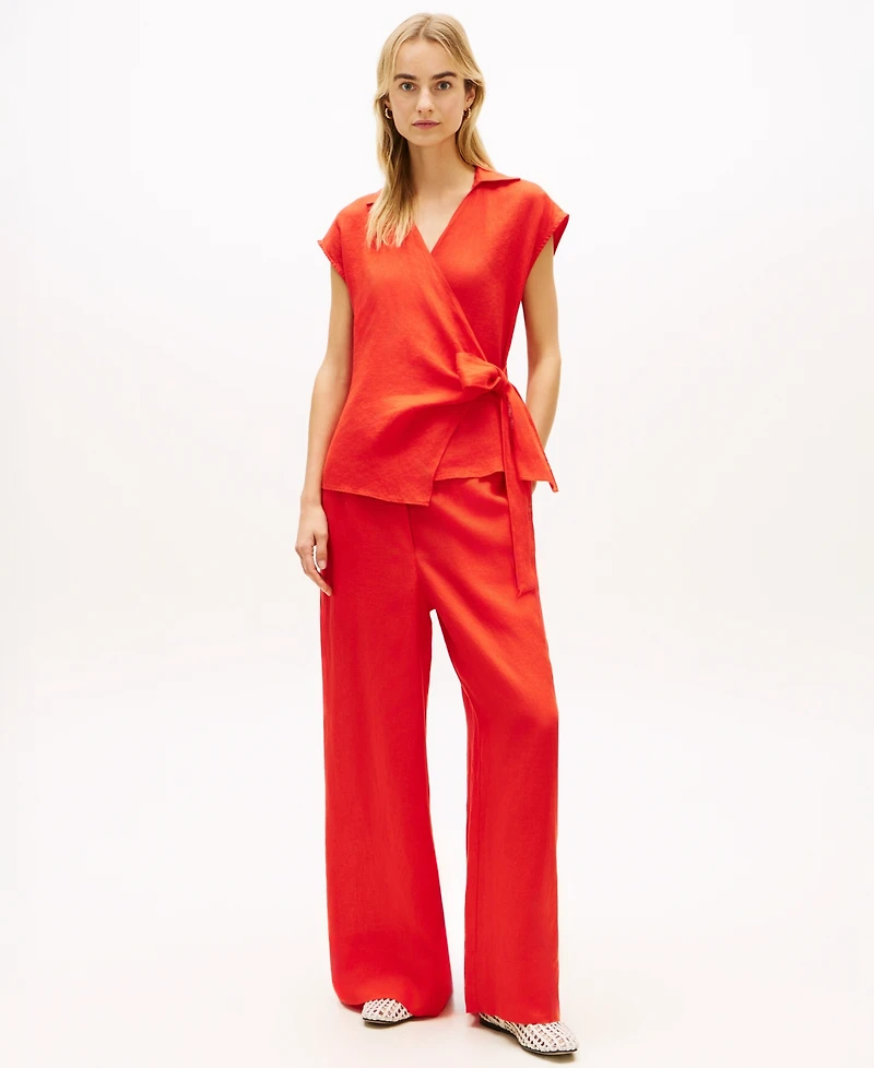 Tommy Hilfiger Women's V-Neck Knot Sleeveless Top