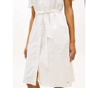 Tommy Hilfiger Broderie Knee-Length Short-Sleeve Shirt Dress