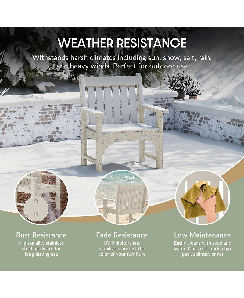 WestinTrends Outdoor Patio Hdpe Adirondack Dining Arm Chairs (Set of