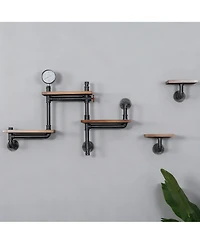 Yigii Industrial Rustic Pipe Shelves 5-Tier Wall Storage for Home Decor