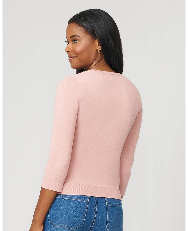 Cable & Gauge Women's Textured Heart Knit Cardigan