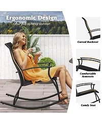 Gymax Set of Outdoor Rocking Chair Patio Rocker w/ Breathable Fabric