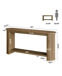 Tribesigns 63" Console Table with Shelf, Slim Entryway Sofa Table for Living Room