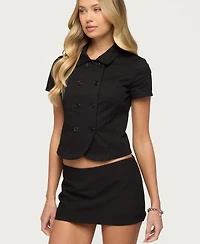 Edikted Women's Pilar Short Sleeve Cotton Trench Shirt