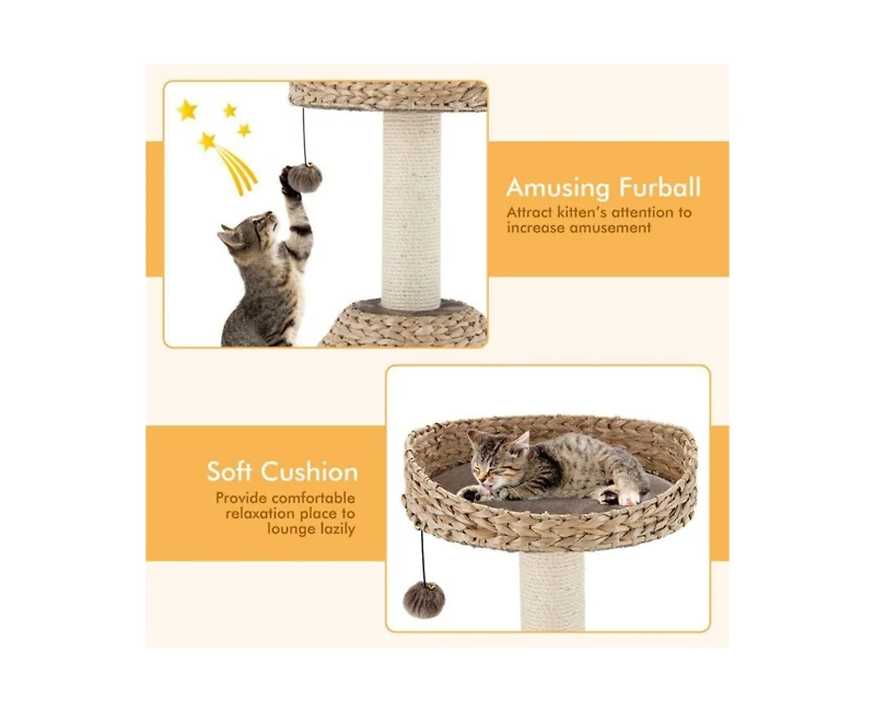 Aostirmotor 28" Handmade Cat Tree Tower with Jump Platform