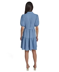 Calvin Klein Women's Puff-Sleeve Collared Shirtdress