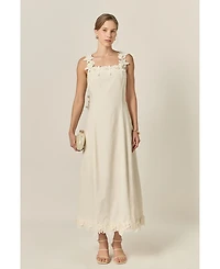 English Factory Women's Flower Strap Detail Midi Dress