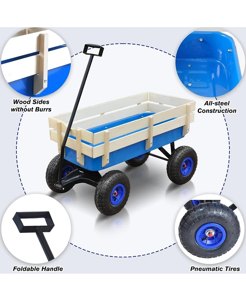 Rainsken Heavy Duty Rolling Garden Wagon