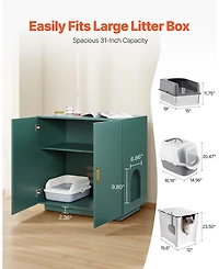 Aostirmotor 31.5" Hidden Litter Box Cabinet with Ventilated Doors