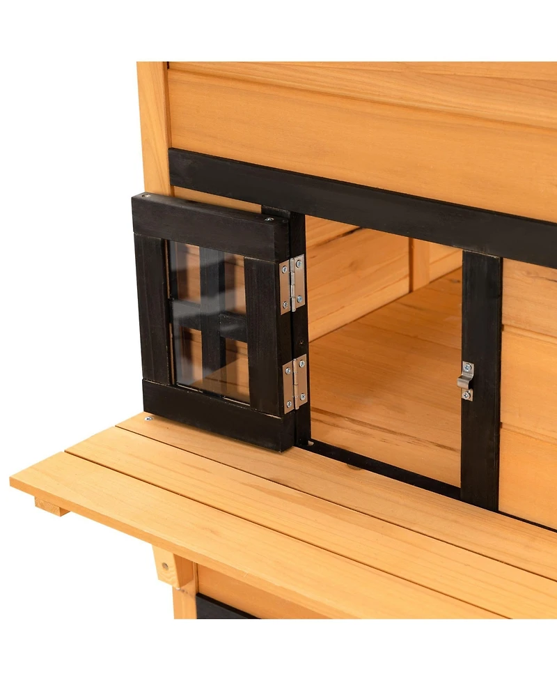 Aostirmotor 3-Tier Outdoor Feral Cat House with Escape Door & Asphalt Roof