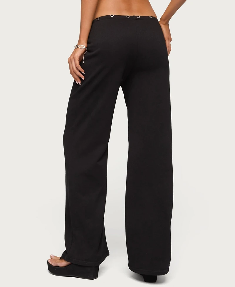Edikted Women's Bronte Grommet Straight Leg Sweatpants