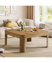 Tribesigns Square Coffee Table, 39.37-Inch Simple Center Table for Living Room, Farmhouse Wooden Cocktail Tea