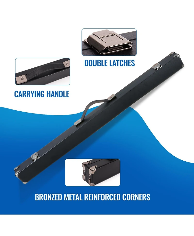 Gse Games & Sports Expert Billiard Pool Cue Stick Hard Box for 2-Piece - Holds 1 Butt and Shaft