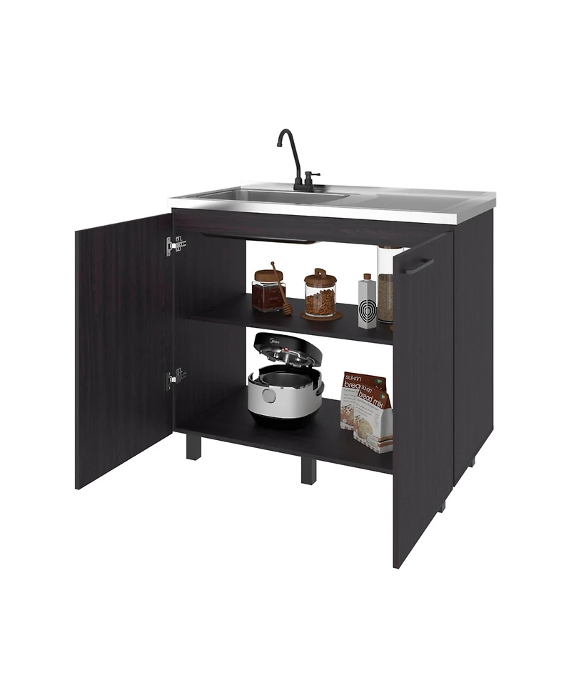Fm Furniture Utility Sink Cabinet with 2 Doors and 3 Shelves