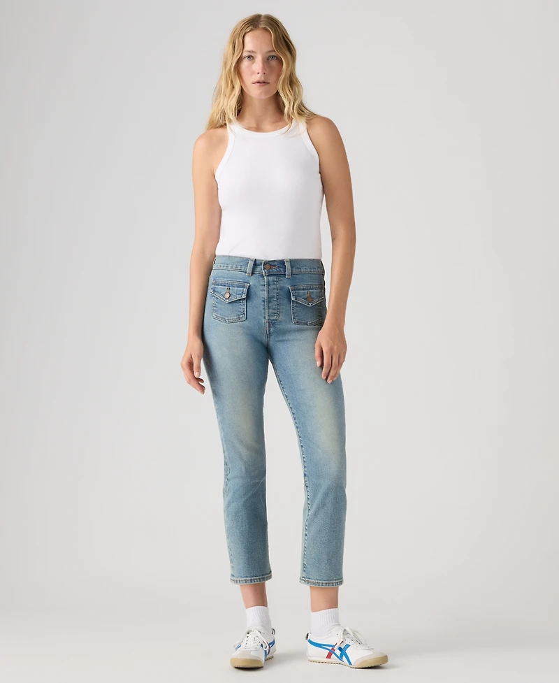 Levi's Women's Wedgie Flap Pocket High Rise Cropped Jeans