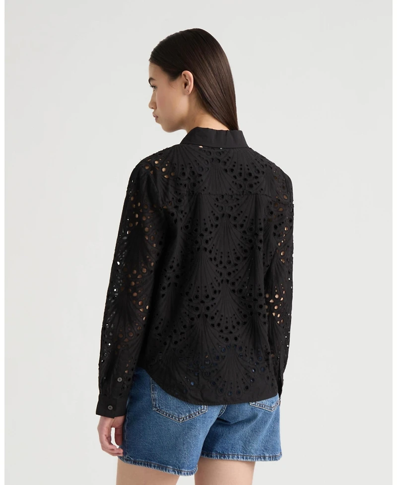 Nvlt Women's Poplin Eyelet Shirt