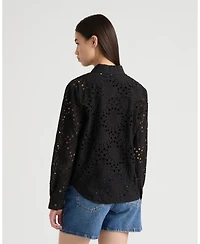 Nvlt Women's Poplin Eyelet Shirt