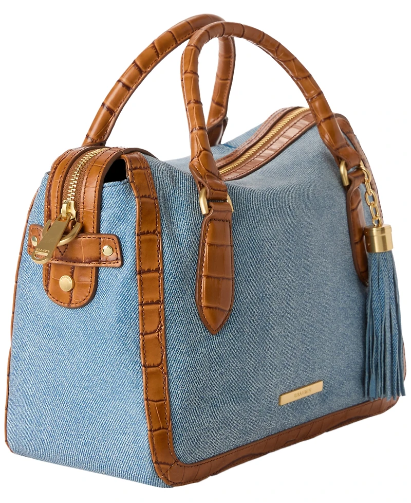 Brahmin Micaela Starlit Denim Medium Satchel Bag