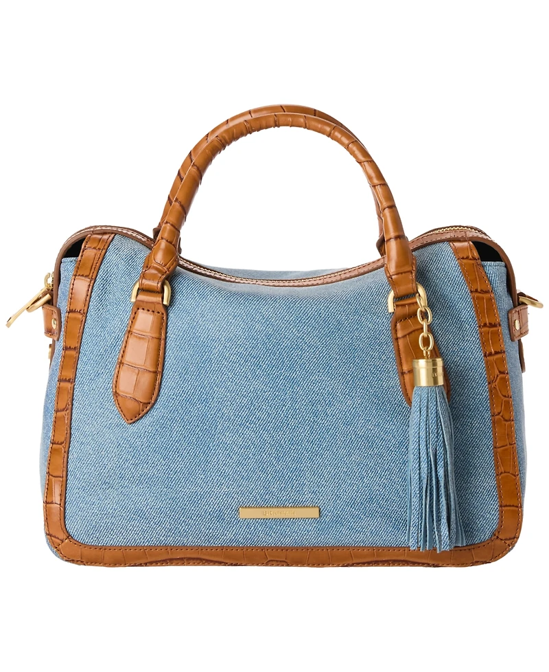 Brahmin Micaela Starlit Denim Medium Satchel Bag