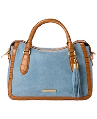 Brahmin Micaela Starlit Denim Medium Satchel Bag