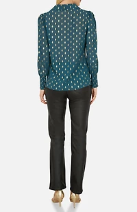 Yumi Women's Diamond Foil Print Blouse