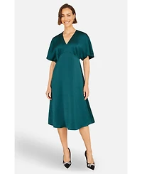 Yumi Women's Satin Midi Kimono Dress