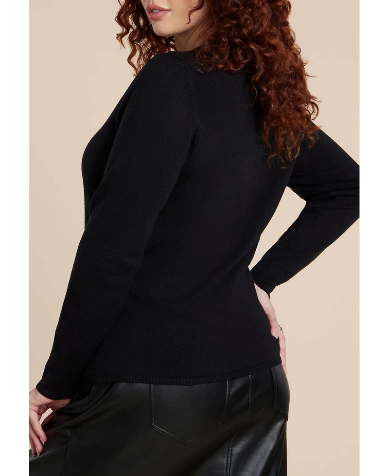 Eloquii Women's Heart Cut Out Sweater