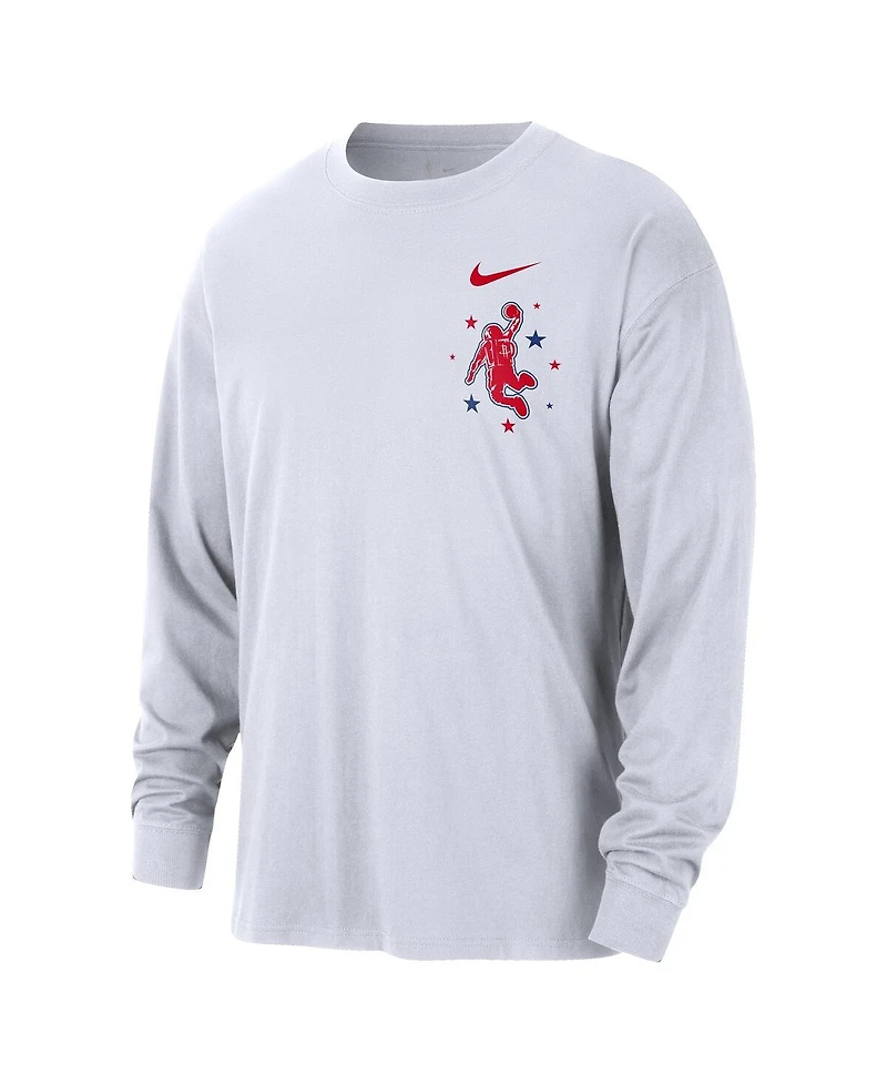 Nike Men's White Houston Rockets 2025/26 City Edition Remix Essential Logo Long Sleeve T-Shirt
