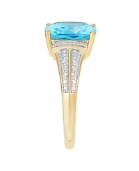 Macy's Swiss Blue Topaz (3-5/8 ct. t.w.) & Diamond (1/5 Ring 14k Yellow Gold-Plated Sterling Silver (Also Available Amethyst)