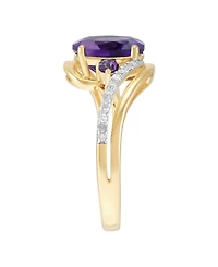 Macy's Amethyst (1/4 ct. t.w.) & Diamond (1/8 ct. t.w.) Ring in 14k Yellow Gold-Plated Sterling Silver